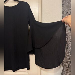 Olivaceous black bell sleeve mini dress. Size small.